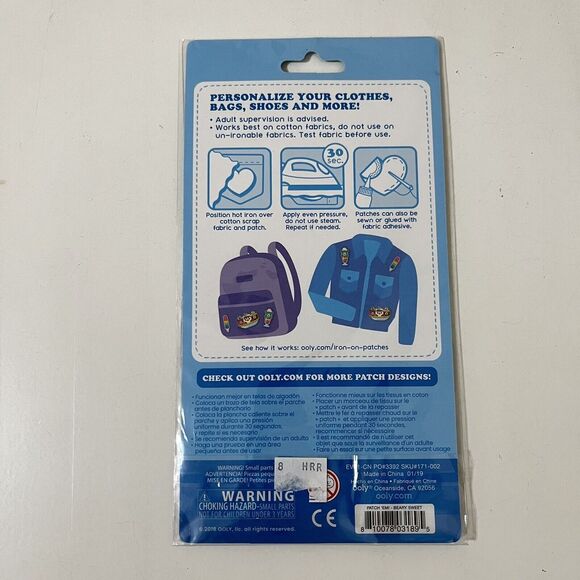 Ooly Patch'em Embroidered Iron On Patches Beary Sweet Ice Cream Set of 3 NEW - Picture 4 of 4